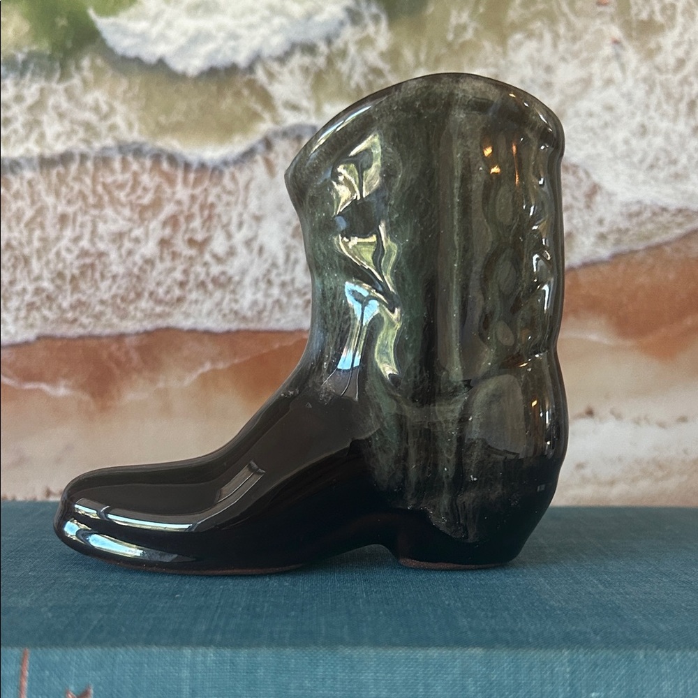 Ceramic Cowboy Boot Figurine